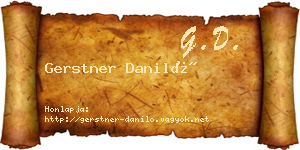 Gerstner Daniló névjegykártya
